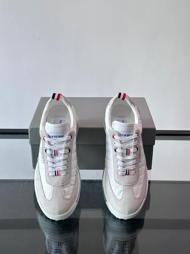 Thom Browne Air Quilted Runner Light Gray Suede Lifestyle Sneakers