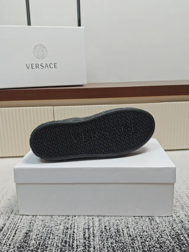 Versace Odissea Black and White Leather Lifestyle Sneakers