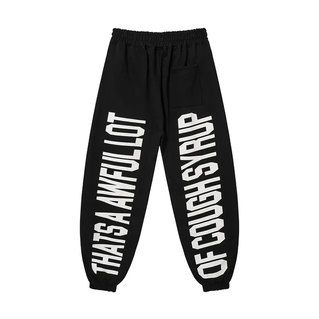 Black Graphic Print Jogger Sweatpants