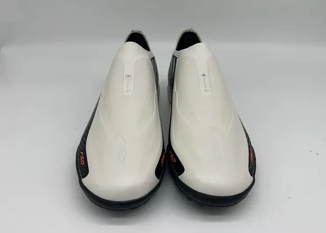 Adidas F50 White Black Laceless Sock-Fit Upper Sprintweb Engineered Mesh Turf Soccer Shoes