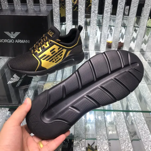 Giorgio Armani EA7 Black and Gold Mesh Lifestyle Sneaker