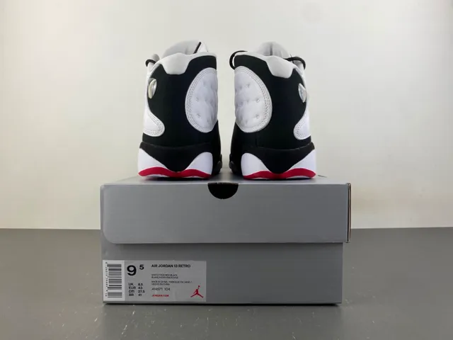 Air Jordan 13 White Black Red Quilted Basketball Shoes