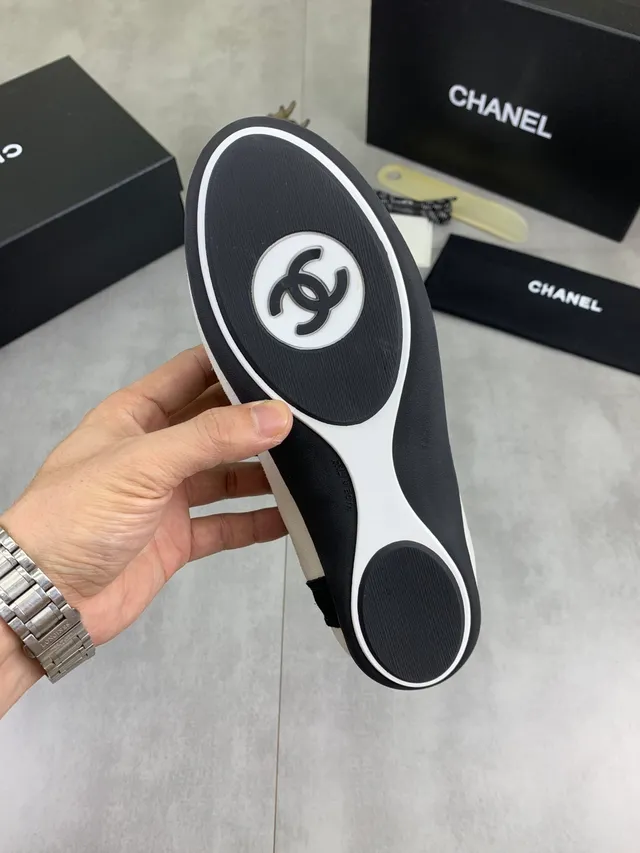 Chanel Two-Tone Suede and Fabric Lace-Up Sneaker