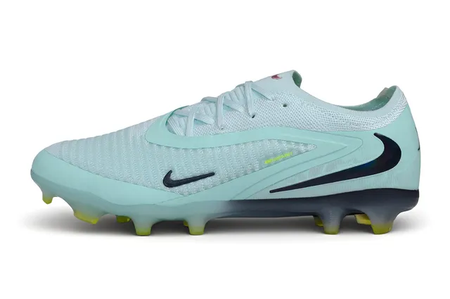 Nike Phantom GT Blue Yellow Knit Upper Translucent Sole Firm-Ground Soccer Shoes