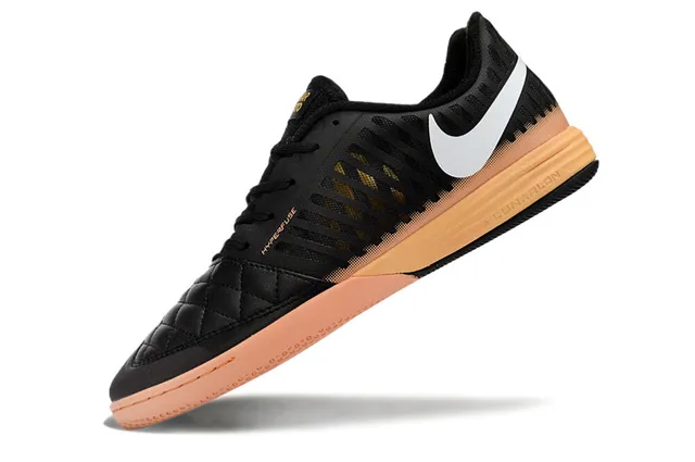 Nike Hypervenom Black Orange Quilted Toe Cap Perforated Synthetic Cage Indoor Soccer Shoes