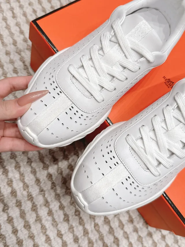 Jil Sander Perforated Leather White Lifestyle Sneakers