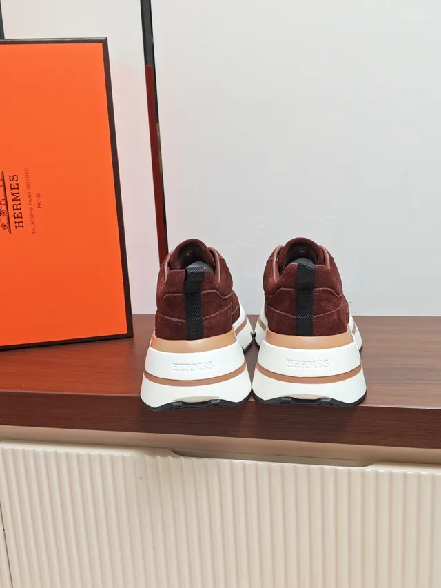 Hermès Brown Suede Chunky Sole Lifestyle Sneakers