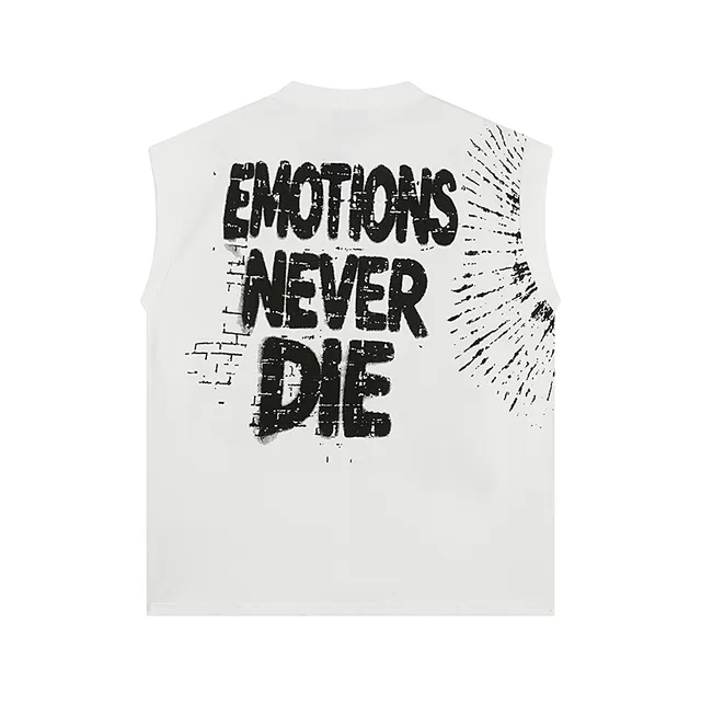 White Graphic-Print Sleeveless Cropped Vest Top