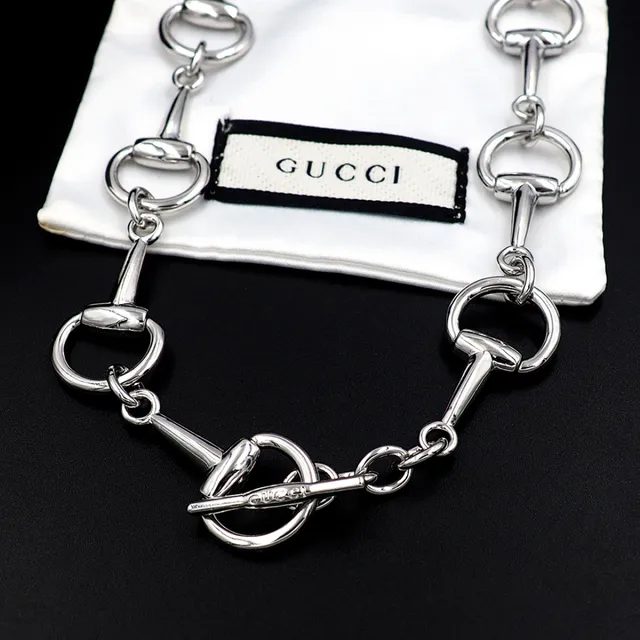 Gucci Horsebit 1955 Silver-Tone Horsebit Link Necklace