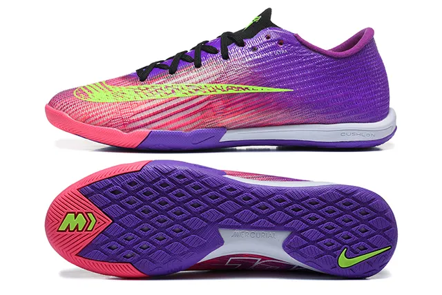 Nike Mercurial Purple Pink Low-Cut Synthetic Upper Gradient Color Blocking Indoor Soccer Shoes