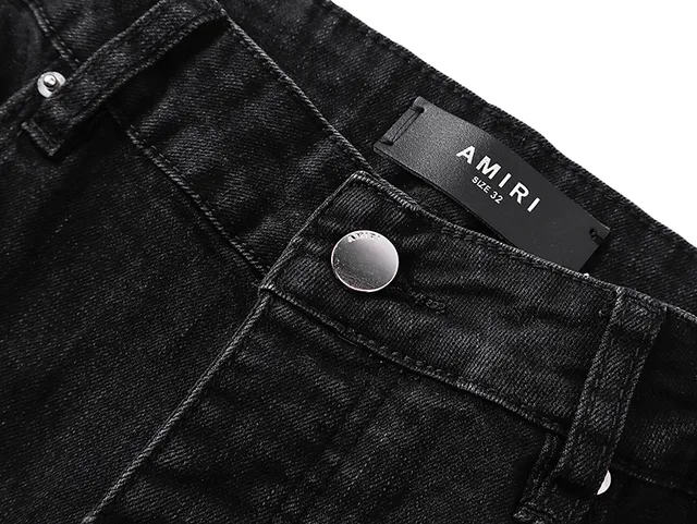 Distressed Slim-Fit Black Denim Jeans