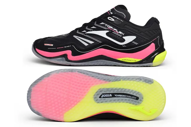 Joma TOP-FLEX Ultimate Black Pink Performance Silhouette Synthetic Mesh And Overlay Upper Lifestyle Sneakers
