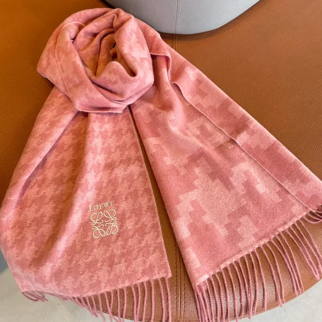 Loewe Anagram Monogram Pink Cashmere Scarf