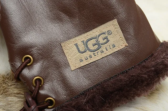 UGG Fur-Trimmed Leather Pouch Bucket Bag